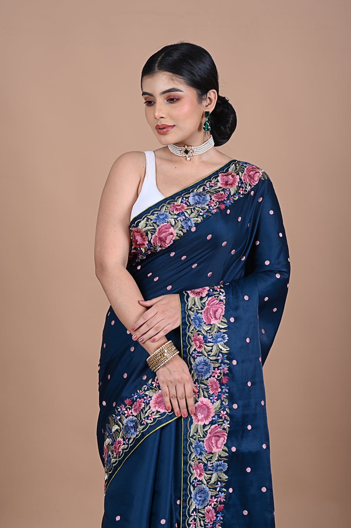 Parsi Machine embroidery on Tusser