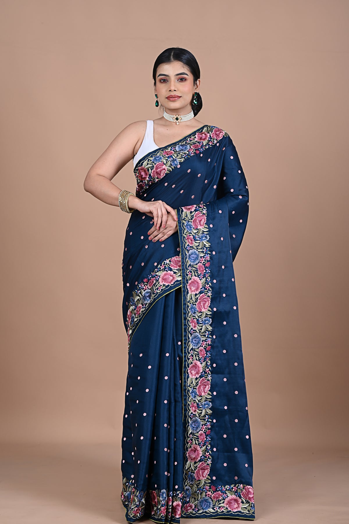 Parsi Machine embroidery on Tusser
