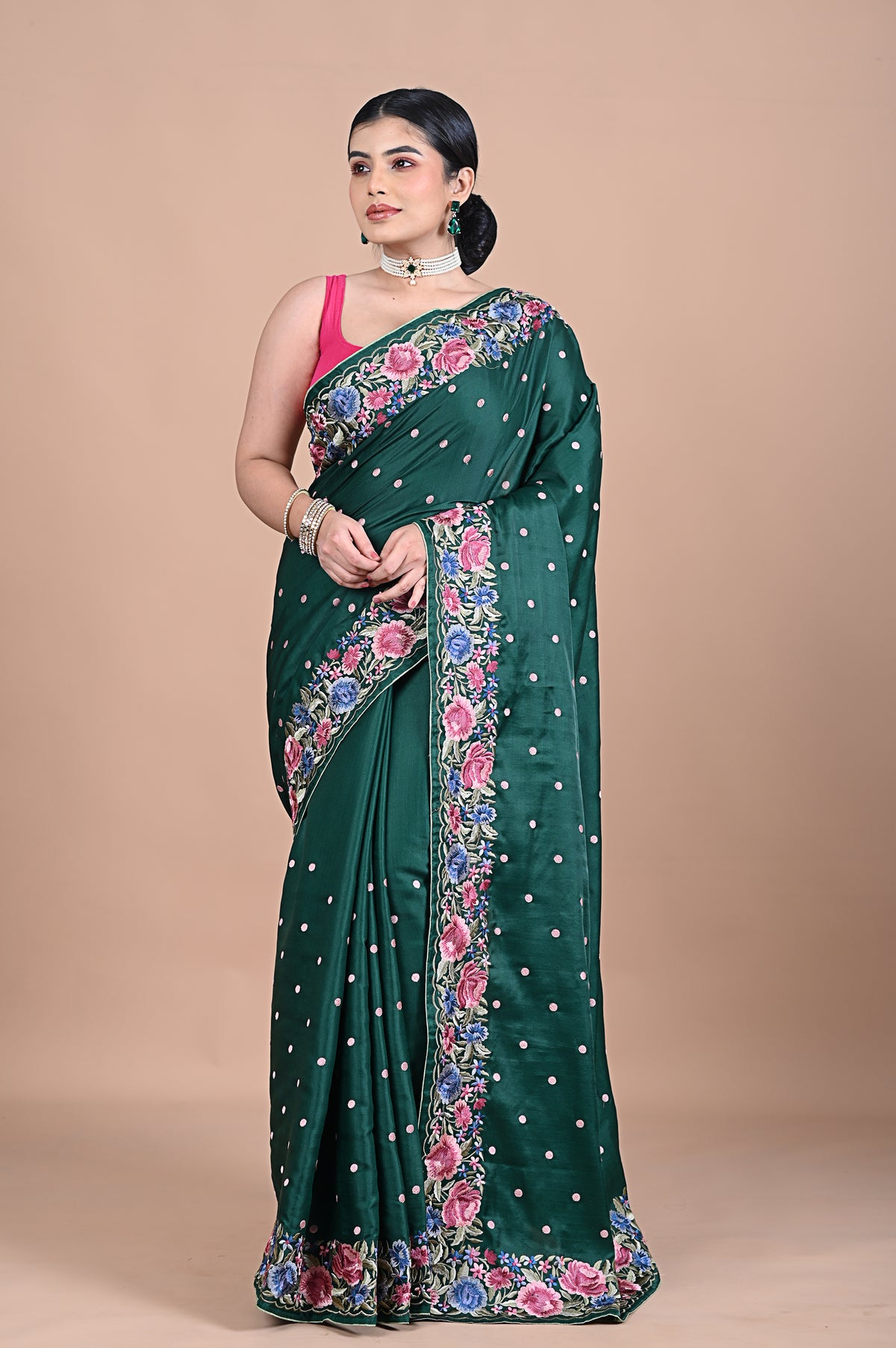 Parsi Machine embroidery on Tusser