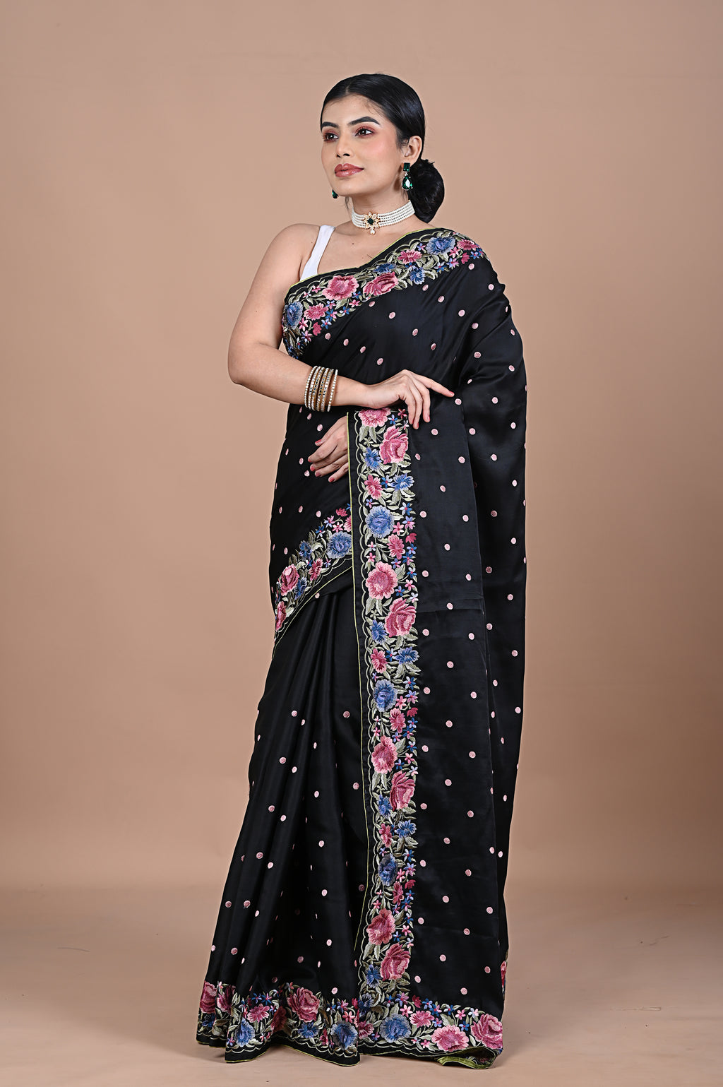 Parsi Machine embroidery on Tusser
