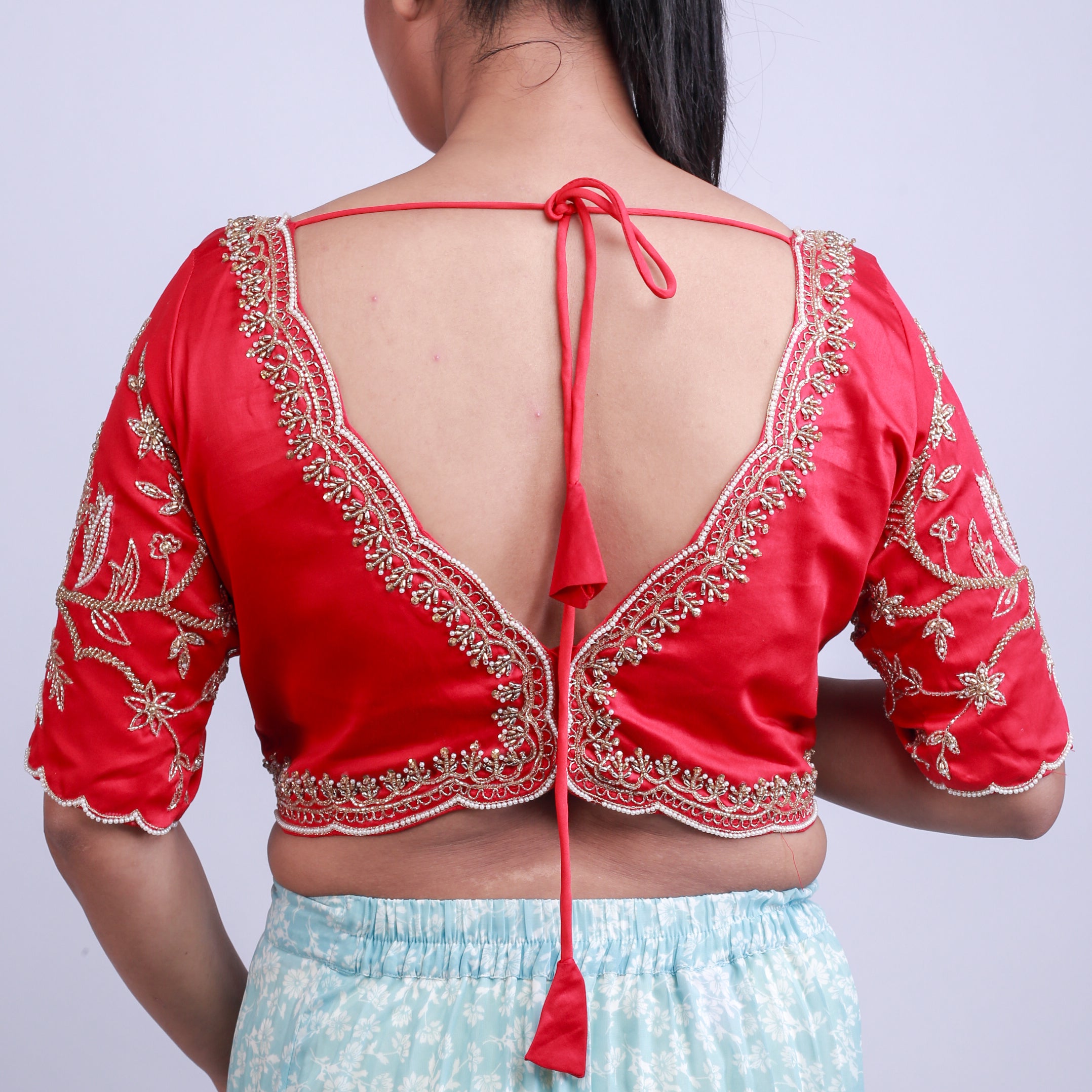 Silk Blouse with Gold hand embroidery