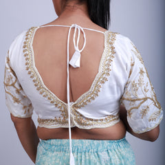 Silk Blouse with Gold hand embroidery