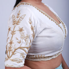 Silk Blouse with Gold hand embroidery