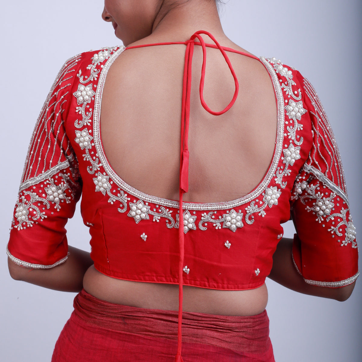 Silk Blouse with hand embroidery