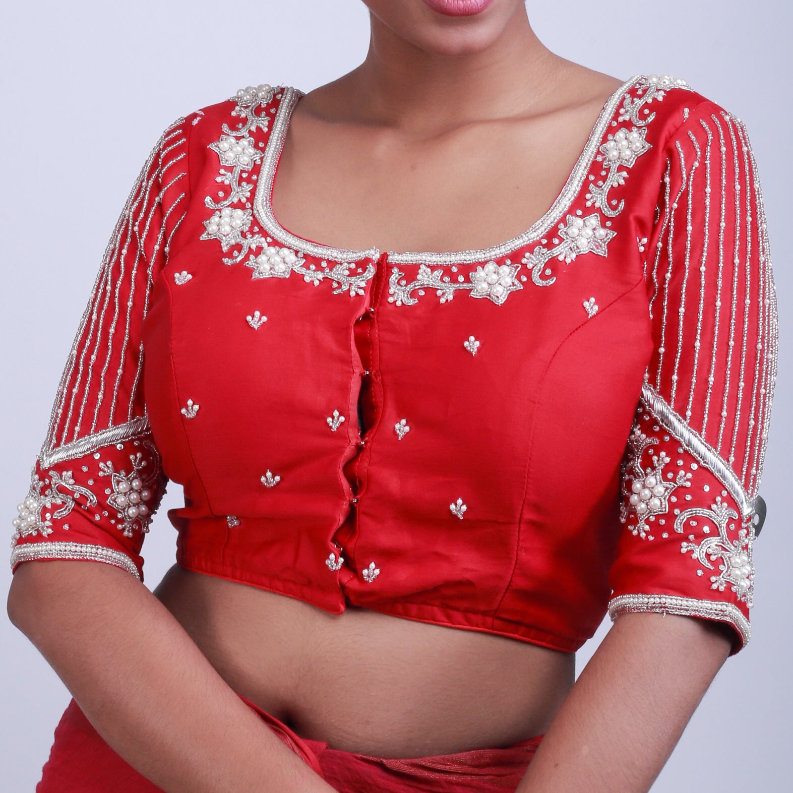 Silk Blouse with hand embroidery