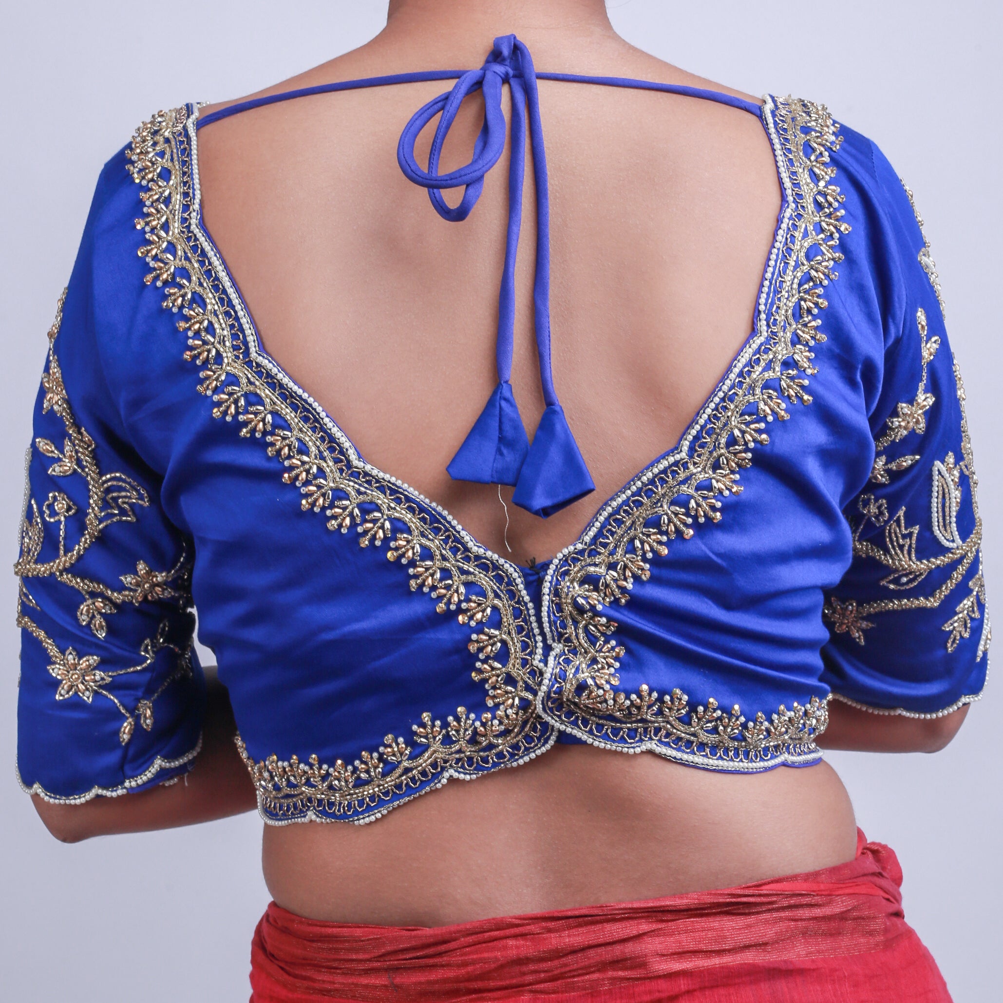 Silk Blouse with Gold hand embroidery