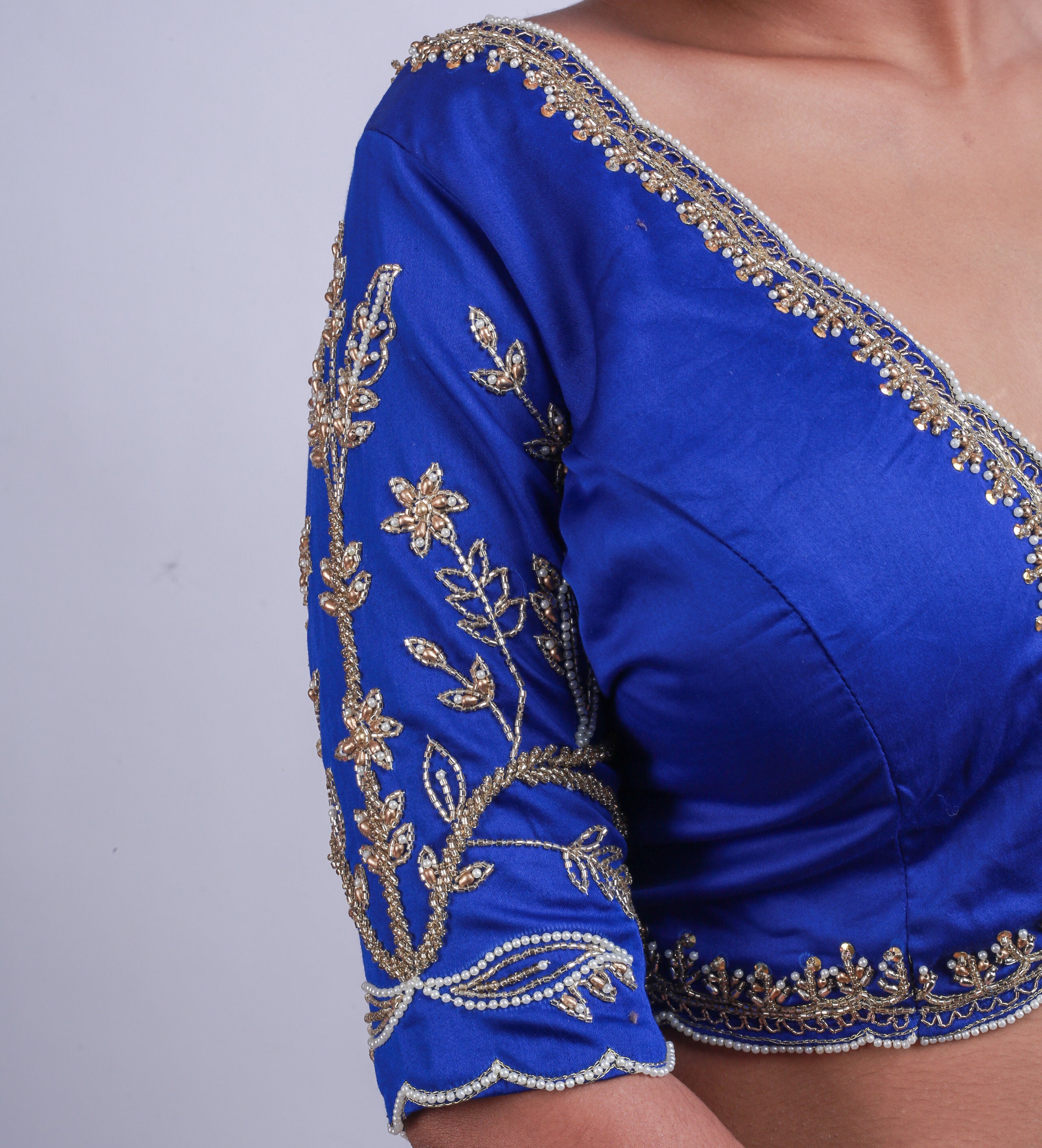 Silk Blouse with Gold hand embroidery