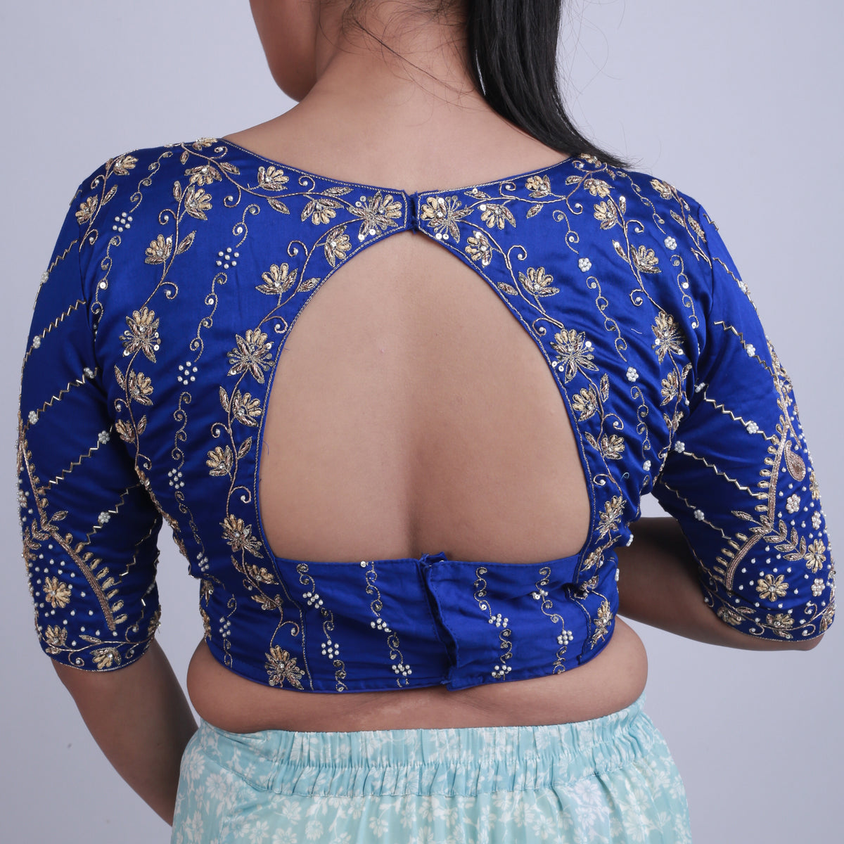 Silk Blouse with Gold hand embroidery