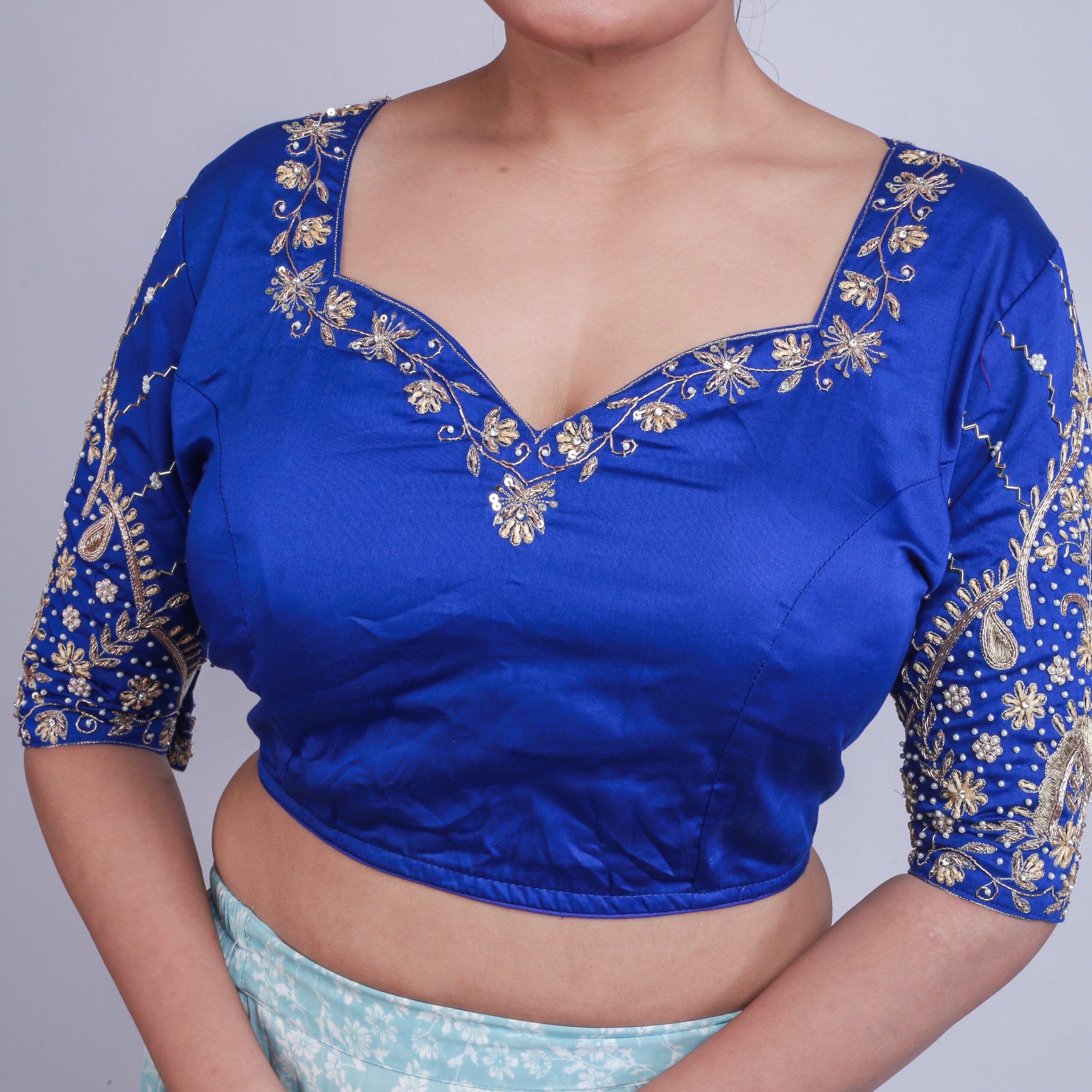 Silk Blouse with Gold hand embroidery