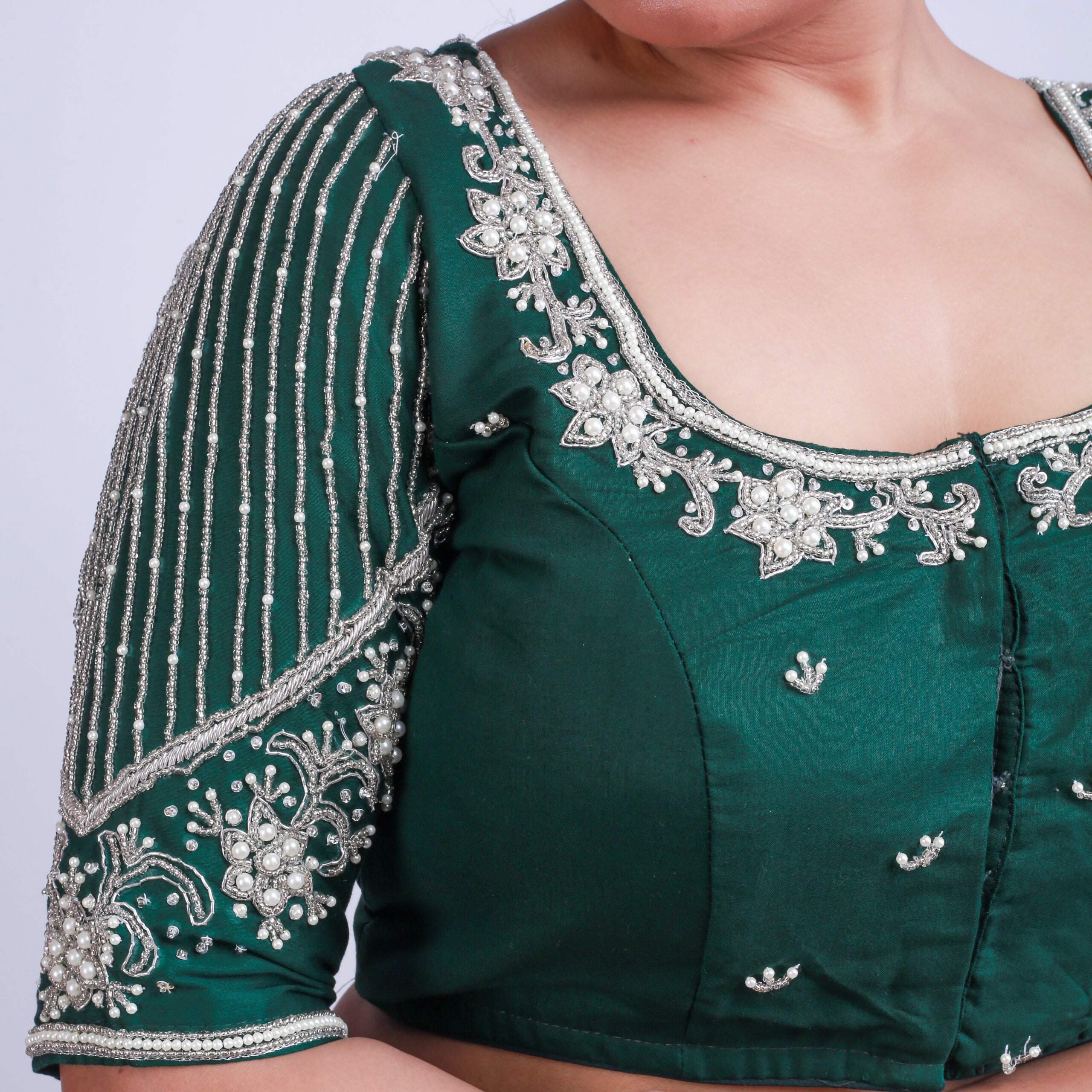 Silk Blouse with hand embroidery