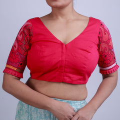 Silk Blouse with Kantha work