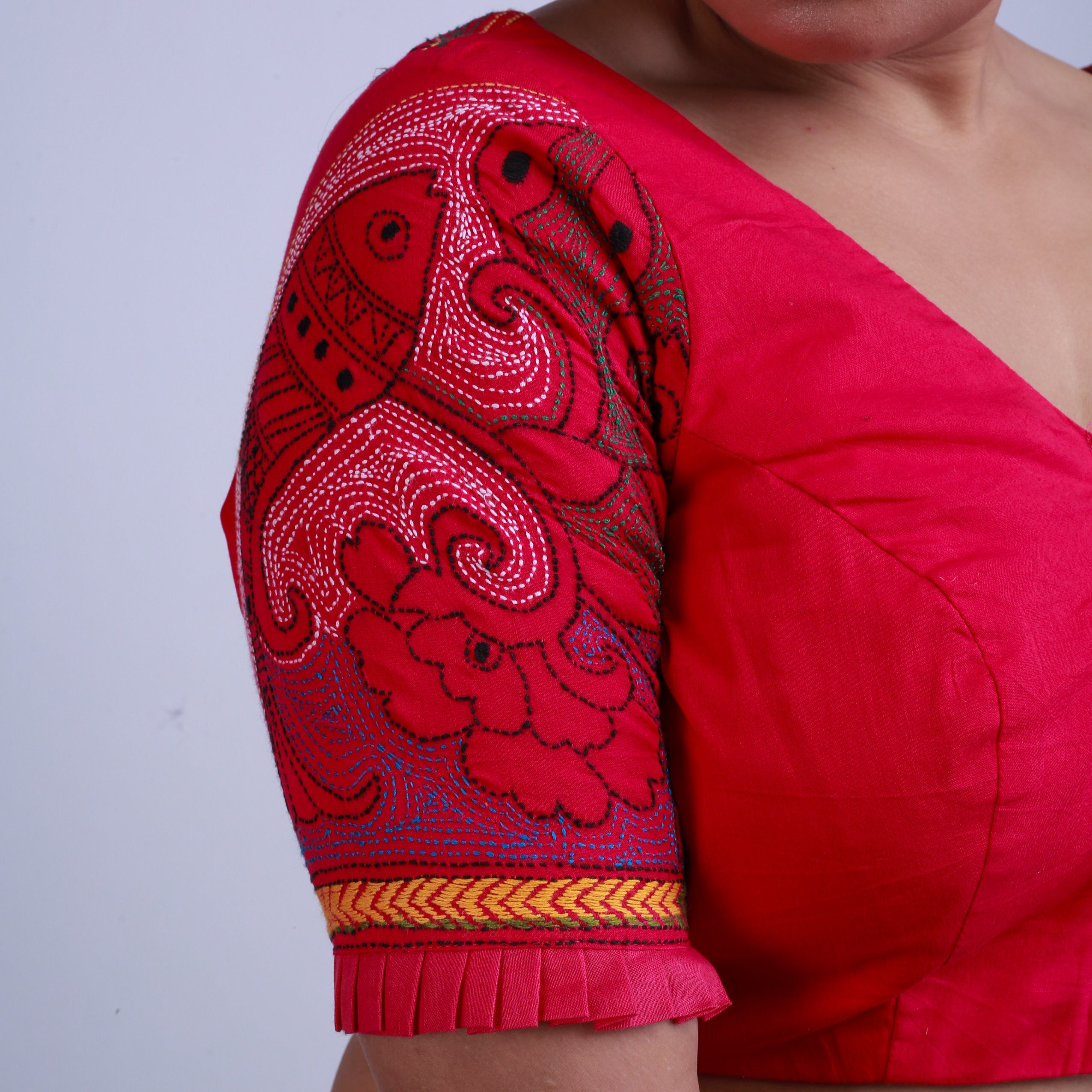 Silk Blouse with Kantha work