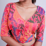 Silk with kantha Work