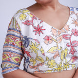 Silk with kantha Work