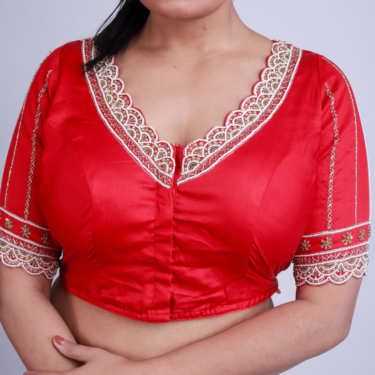Silk with Pearl work