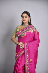 Pink Organza Saree