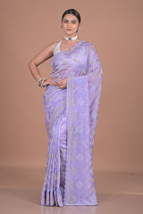 Sequence embroidered on satin organza