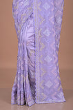 Sequence embroidered on satin organza