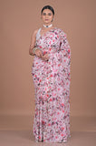 Printed georgette with Hand embroidery