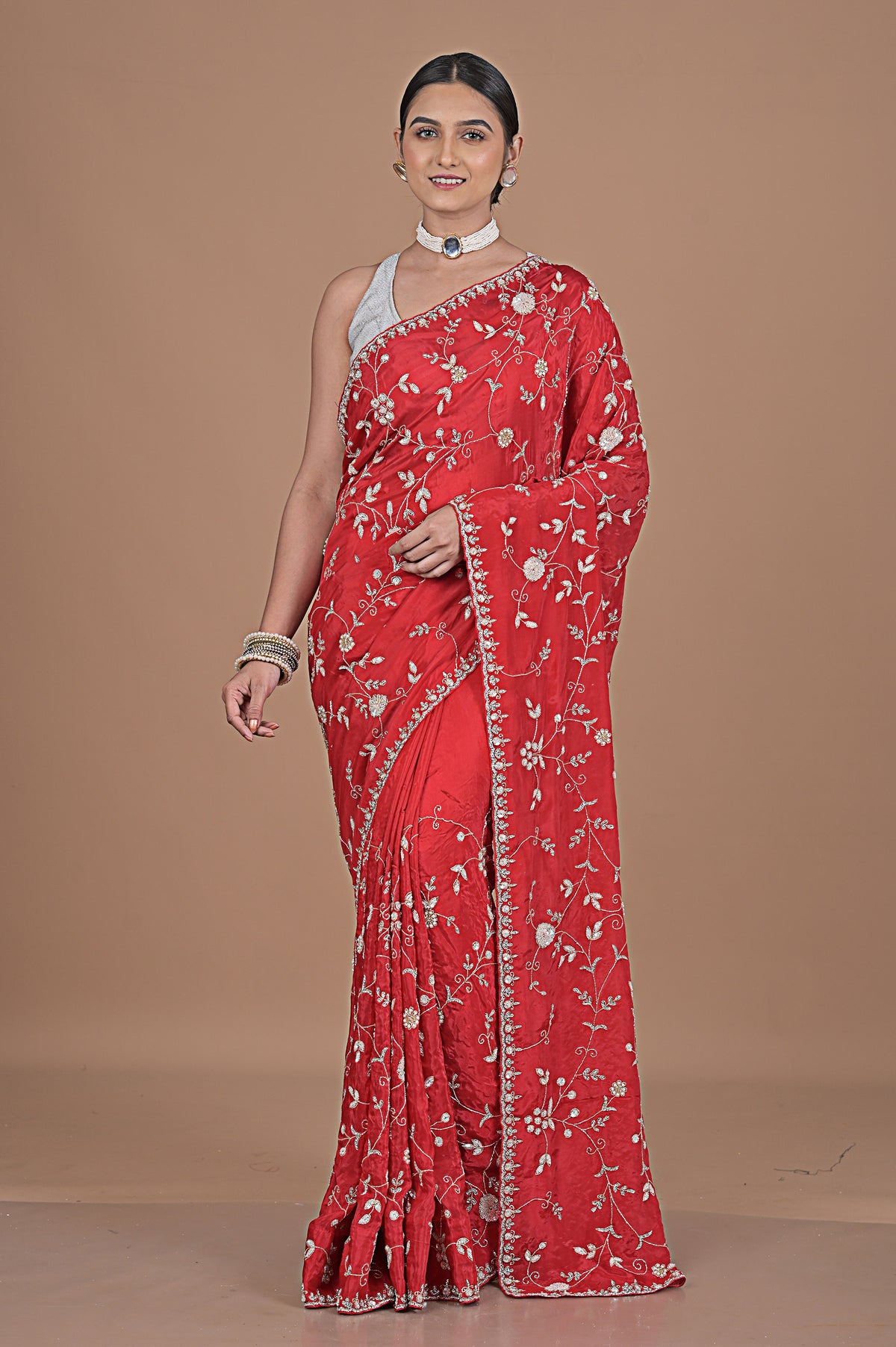 Chinon crepe with Jaal embroidery Main image