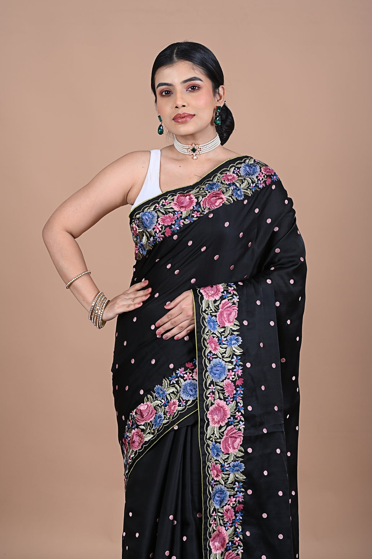 Parsi Machine embroidery on Tusser
