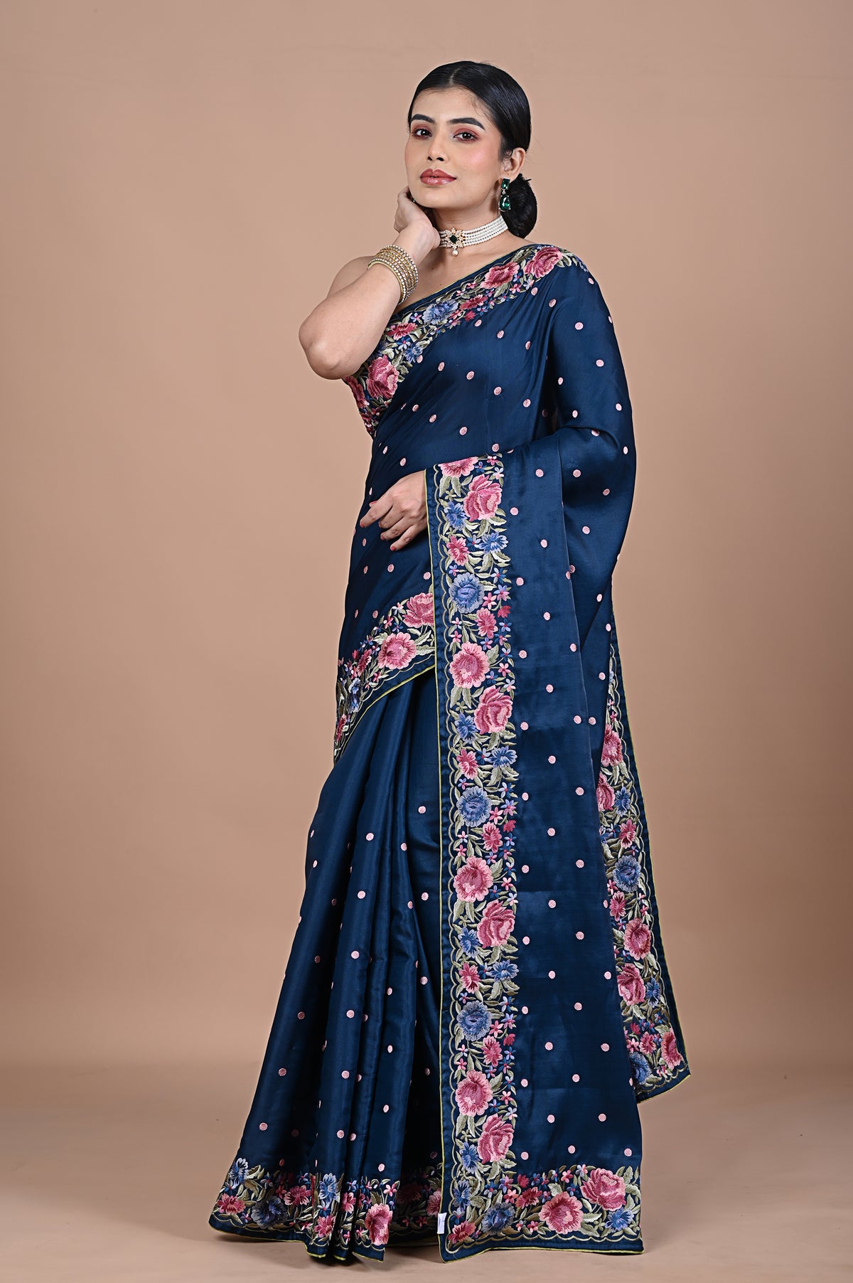 Parsi Machine embroidery on Tusser