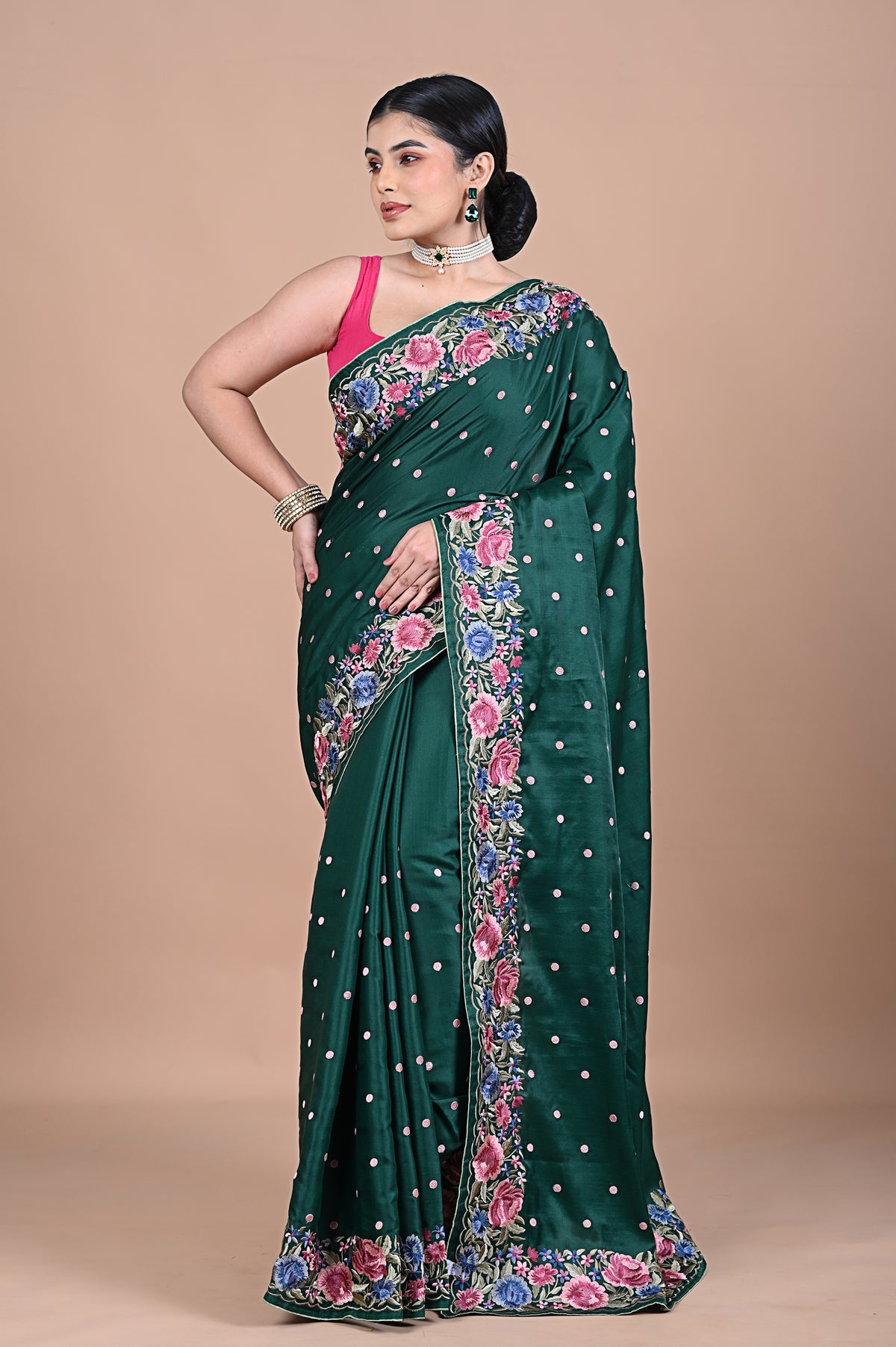 Parsi Machine embroidery on Tusser