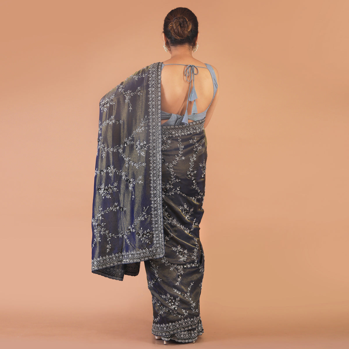 Silk Tissue with cutdana work jaal