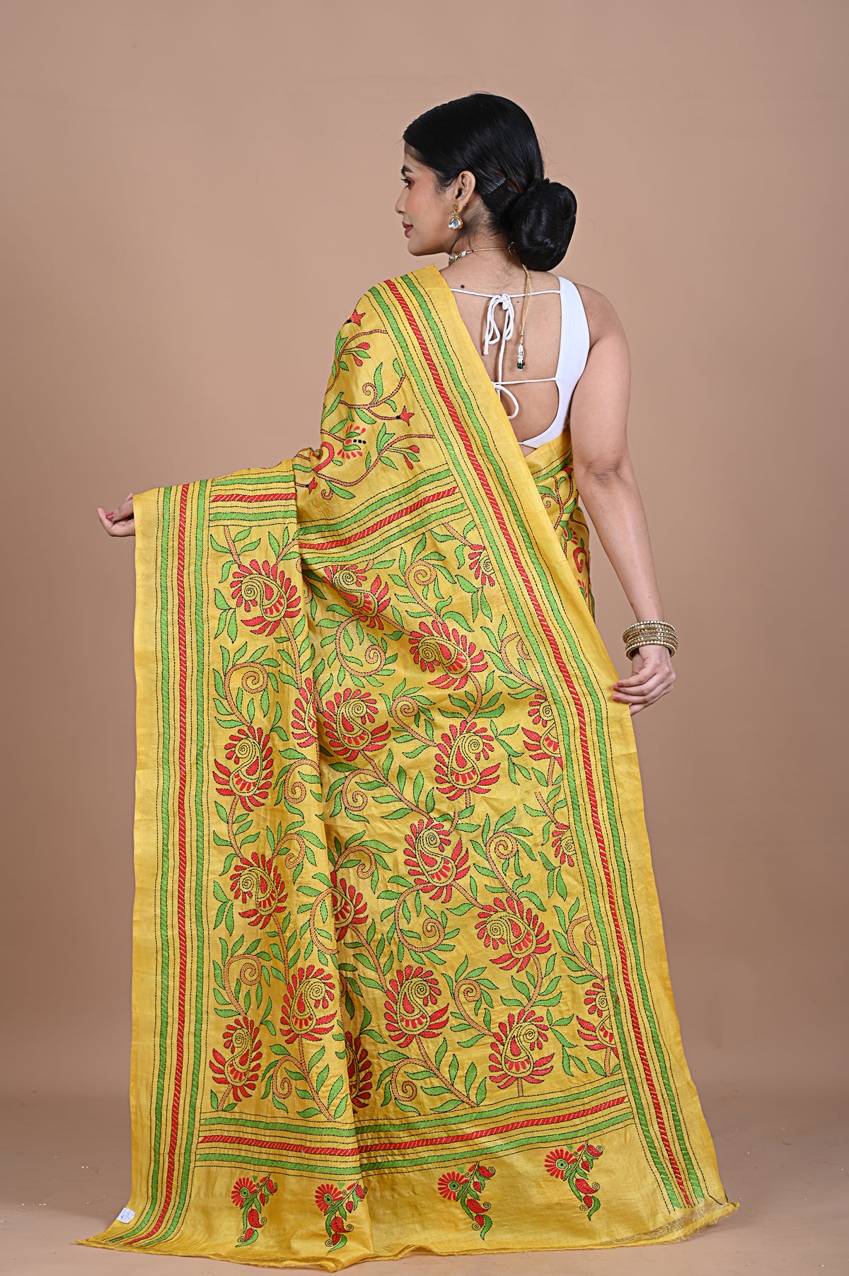 Kantha On Tusser silk