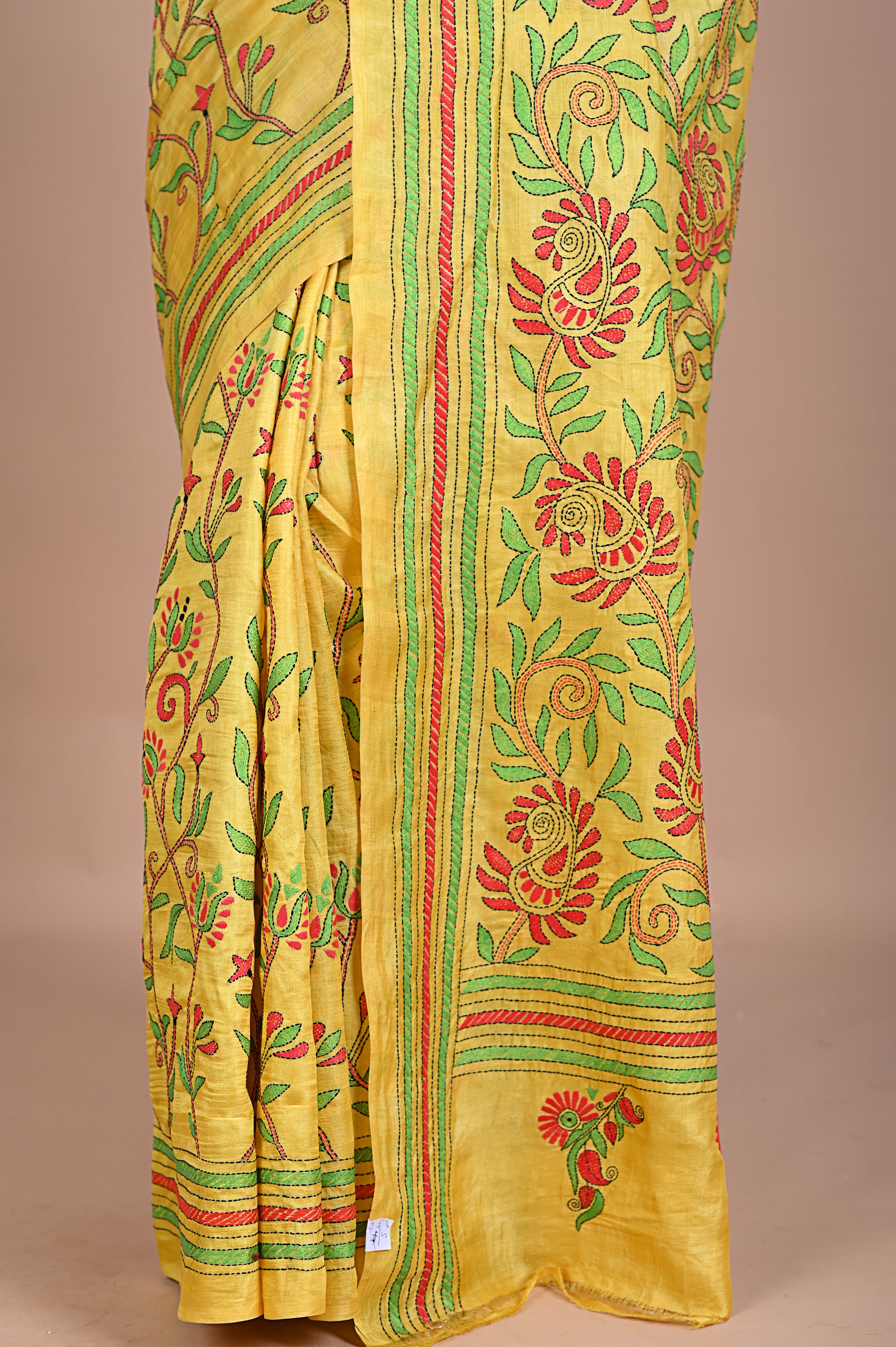 Kantha On Tusser silk