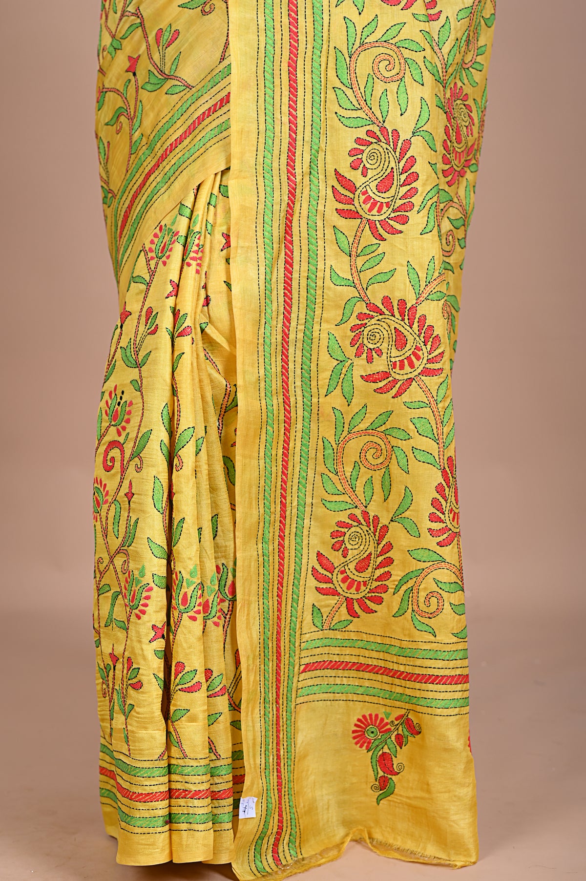 Kantha On Tusser silk