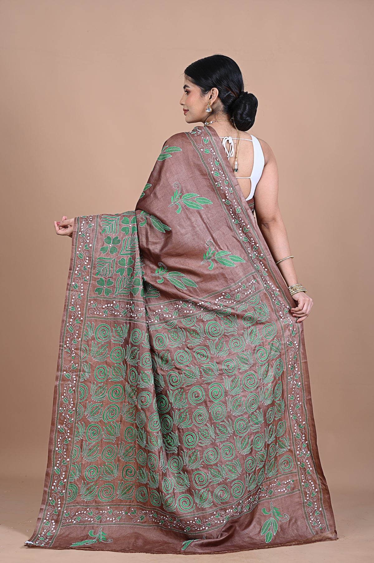 Kantha On Tusser silk