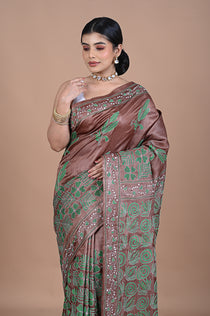 Kantha On Tusser silk