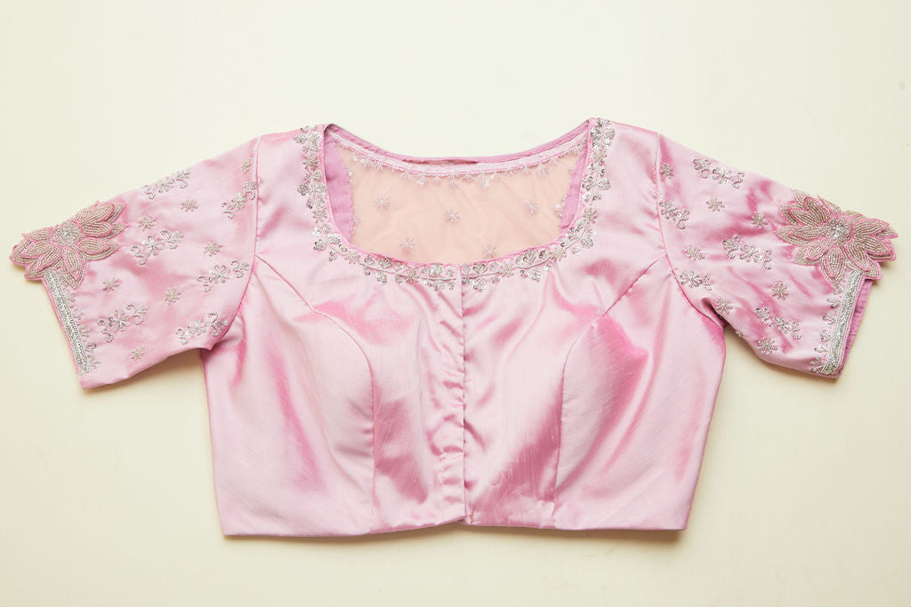 Pink half sleeves blouse Main image