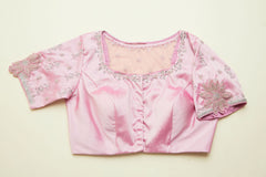 Pink half sleeves blouse