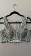 Tissue base heavy hand embroidery blouse