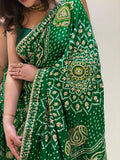 Gajji Silk Bandhini with hand gotta work