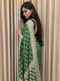 Neem Zari Georgette with zardosi work