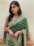 Neem Zari Georgette with zardosi work