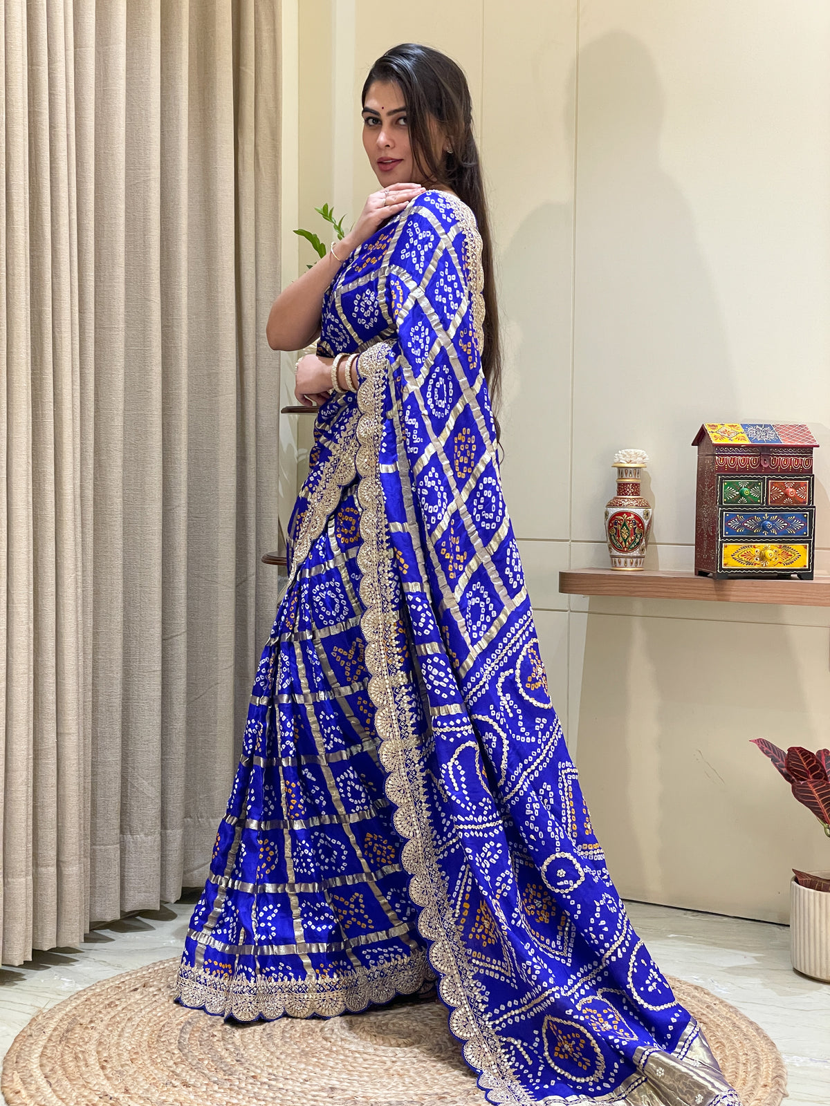 Gajji Silk Gadhchola with gotta work