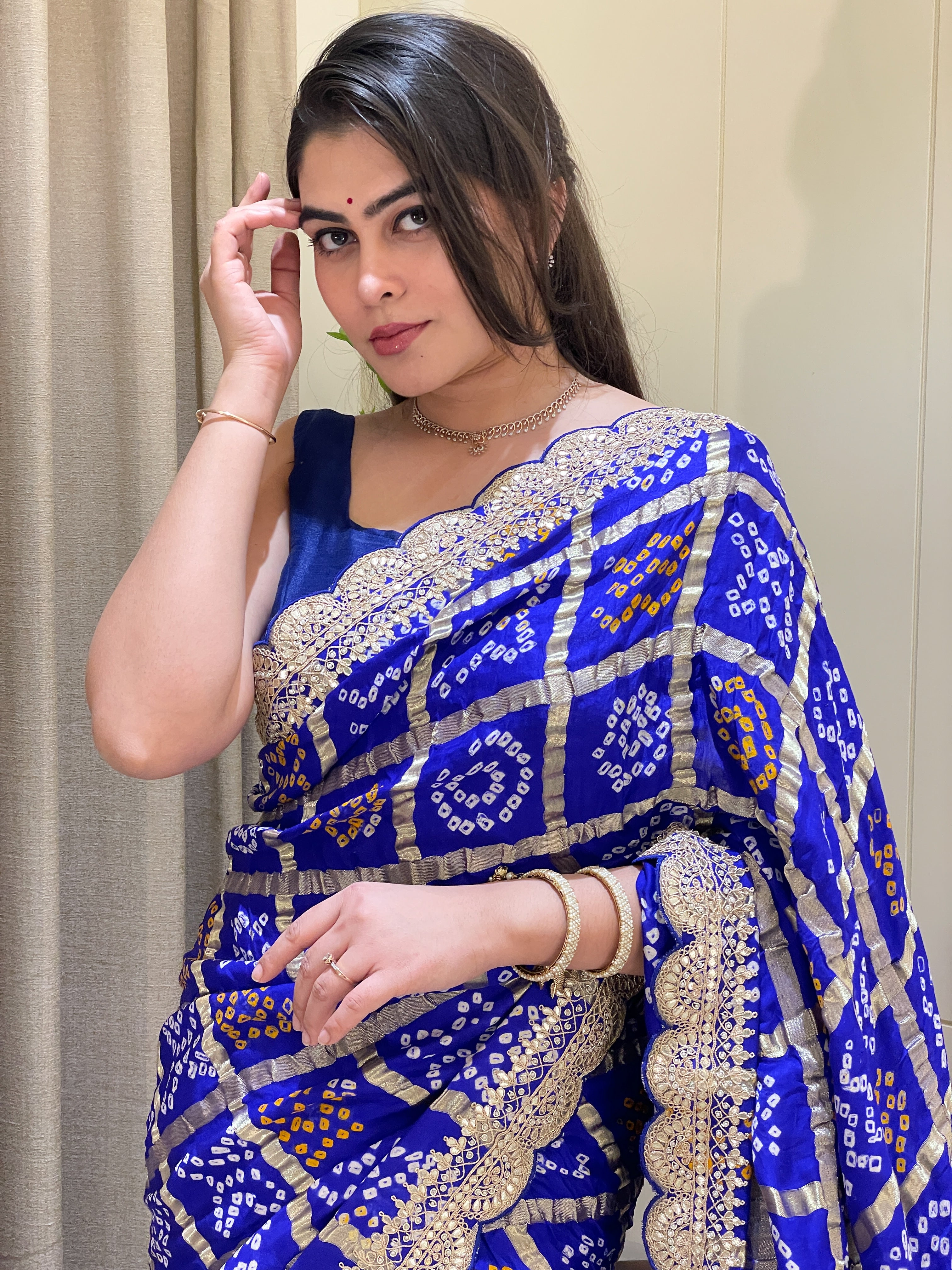 Gajji Silk Gadhchola with gotta work