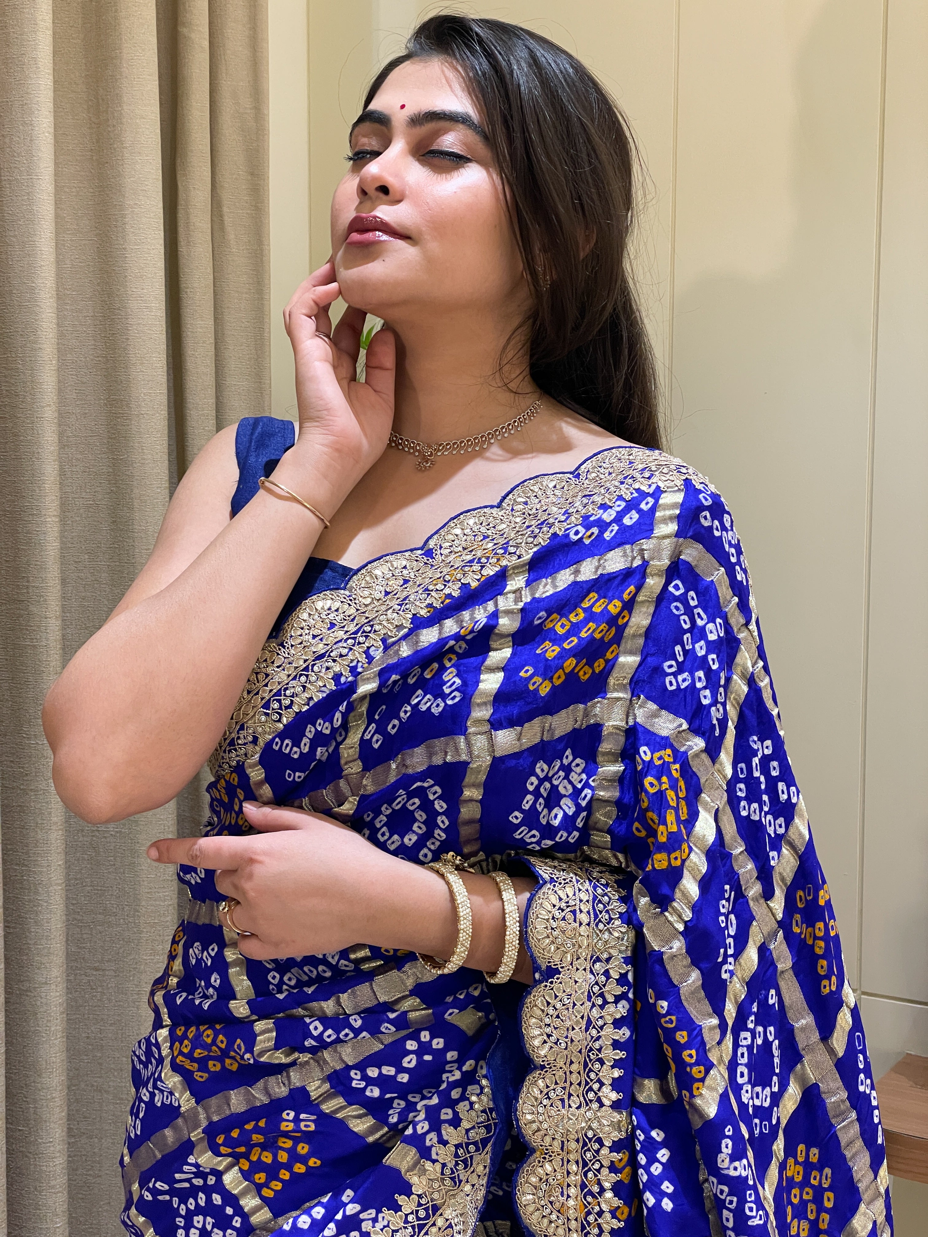Gajji Silk Gadhchola with gotta work