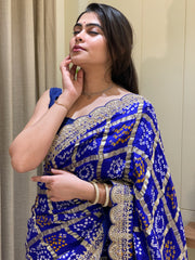 Gajji Silk Gadhchola with gotta work