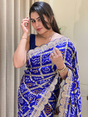 Gajji Silk Gadhchola with gotta work
