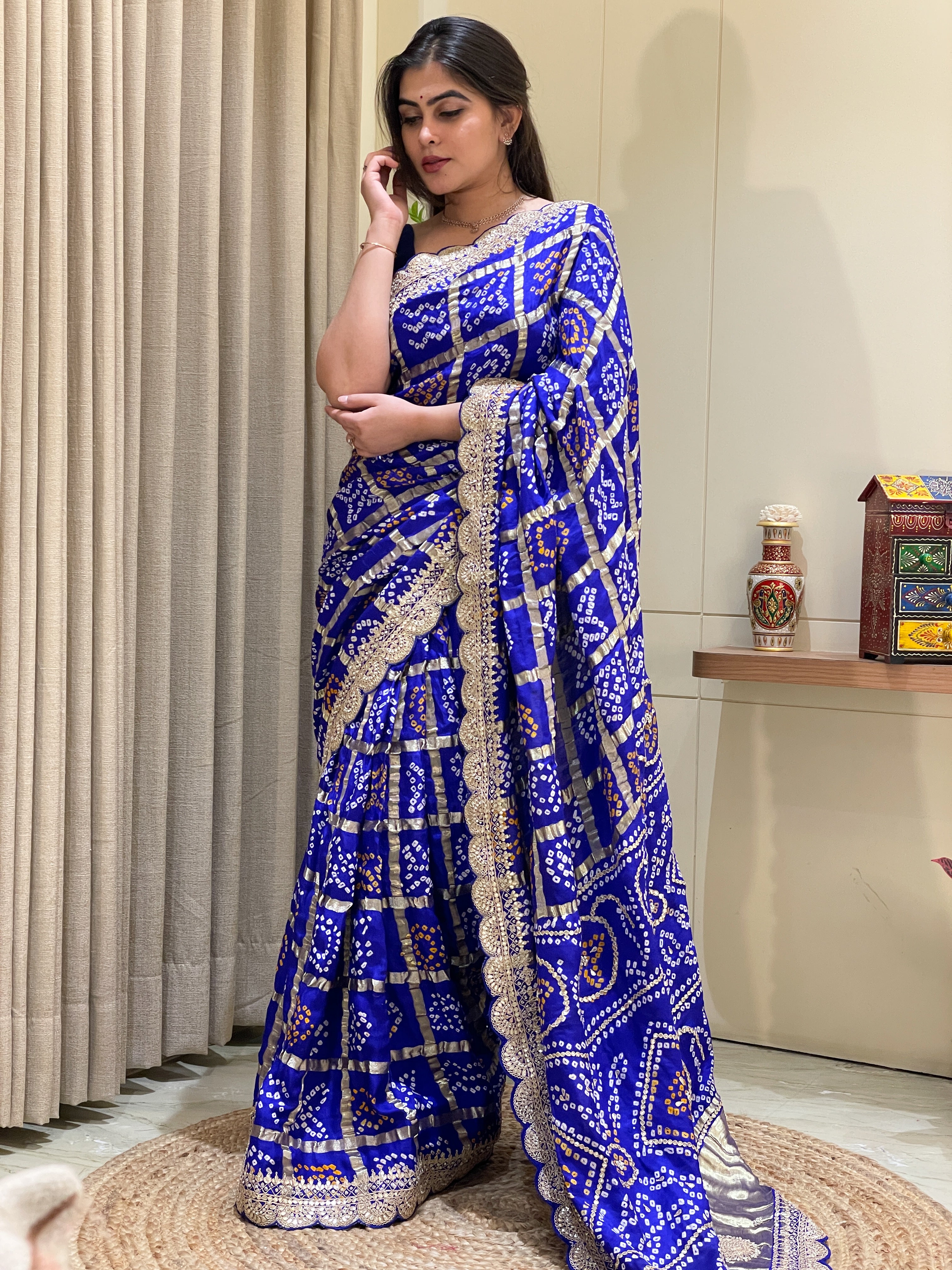 Gajji Silk Gadhchola with gotta work
