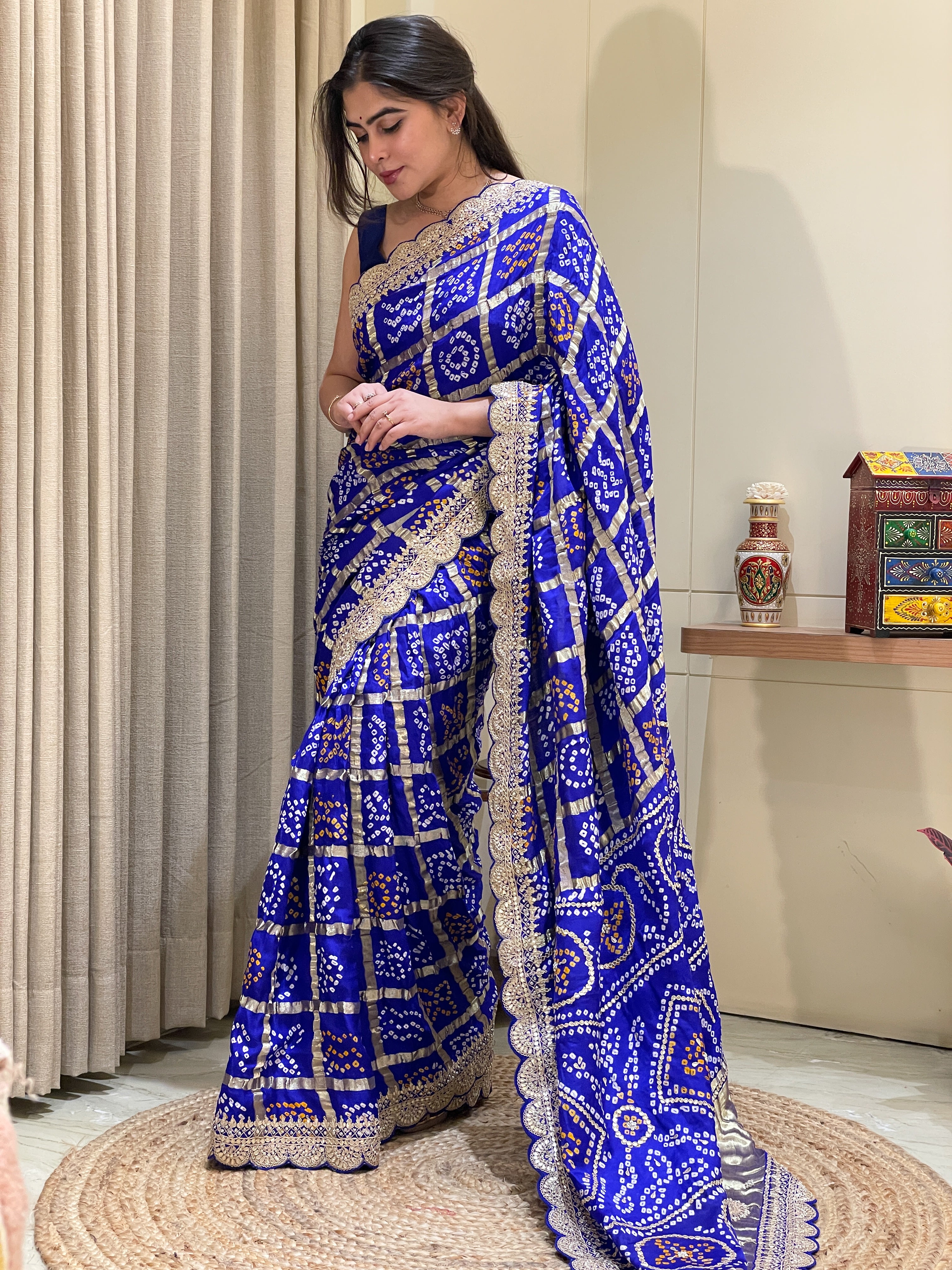 Gajji Silk Gadhchola with gotta work