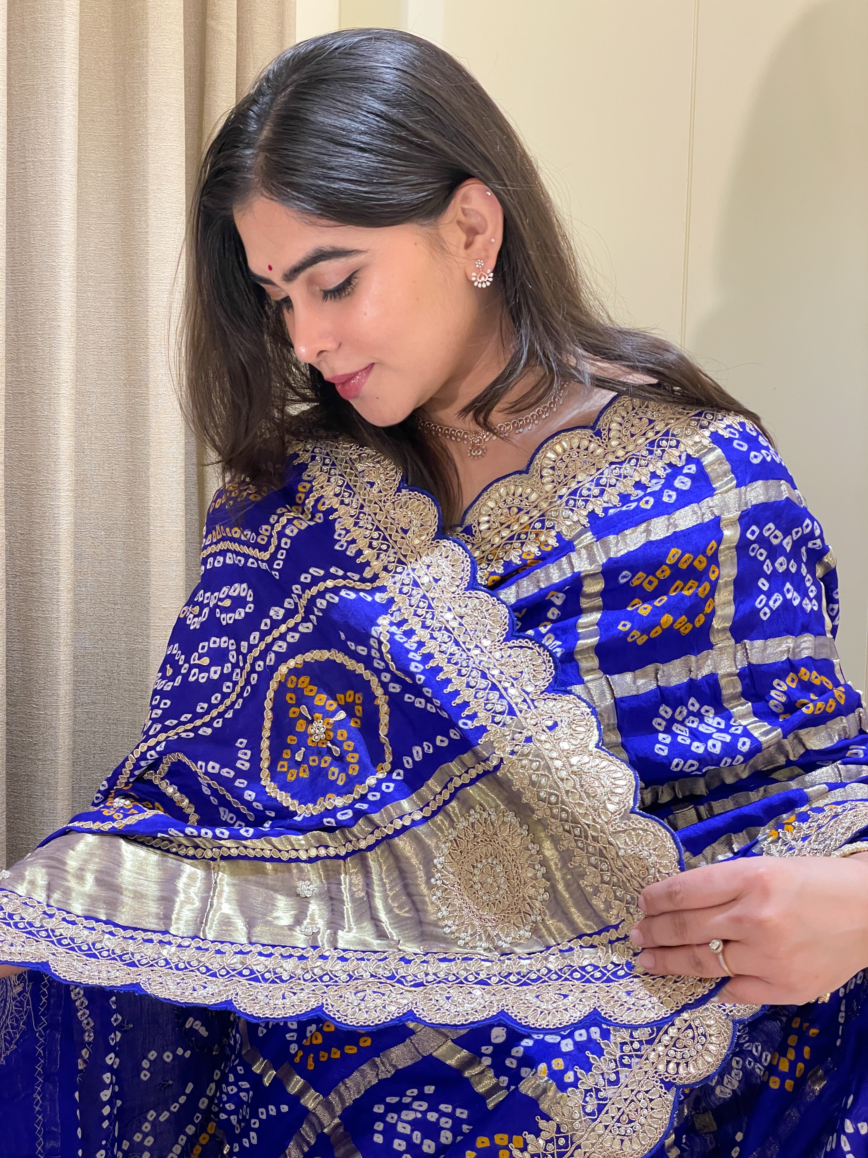 Gajji Silk Gadhchola with gotta work