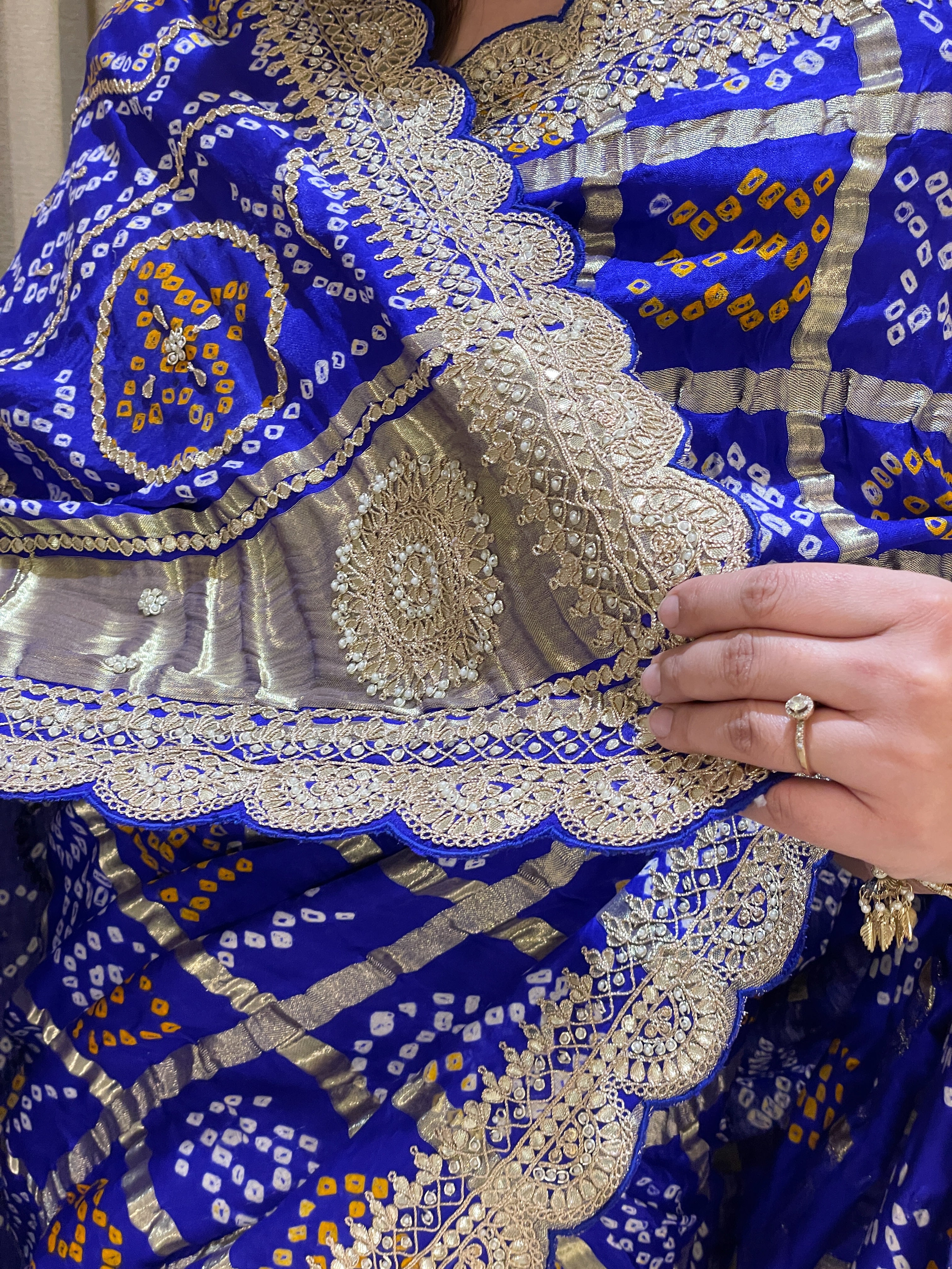 Gajji Silk Gadhchola with gotta work