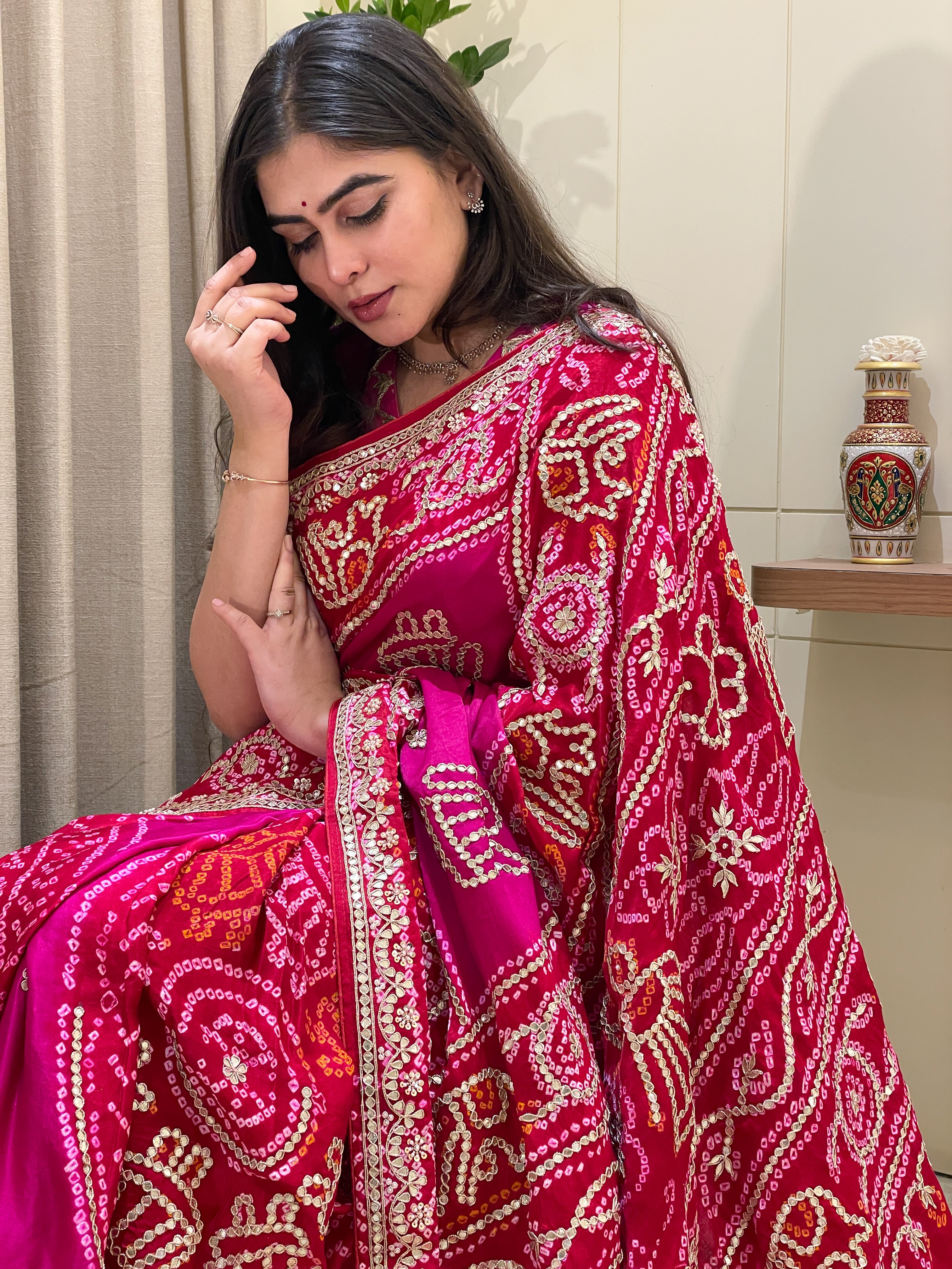 Red Raani Rasmandal Saree