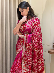 Red Raani Rasmandal Saree